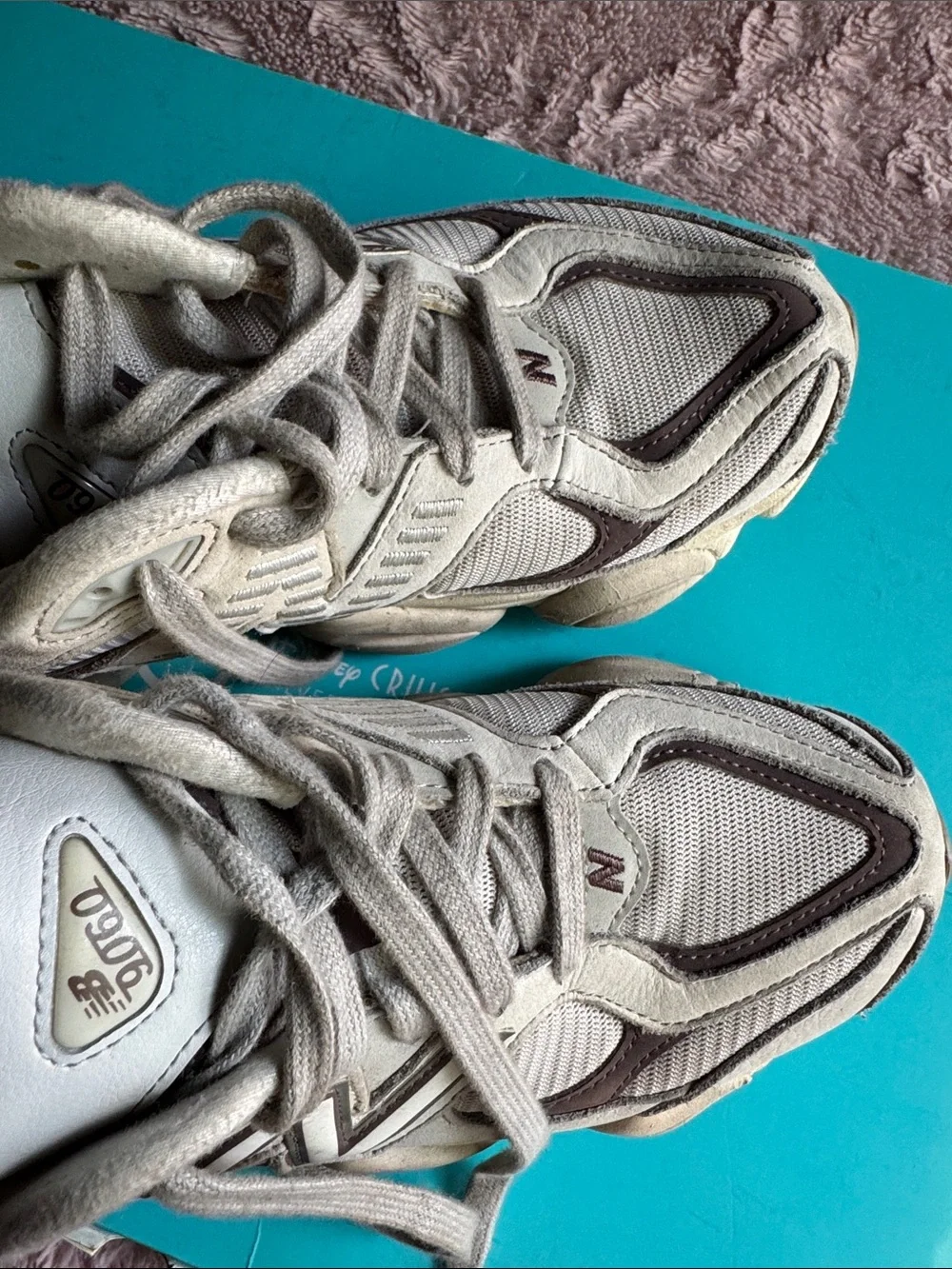 New Balance Beige and Brown Retro Runner Sneakers